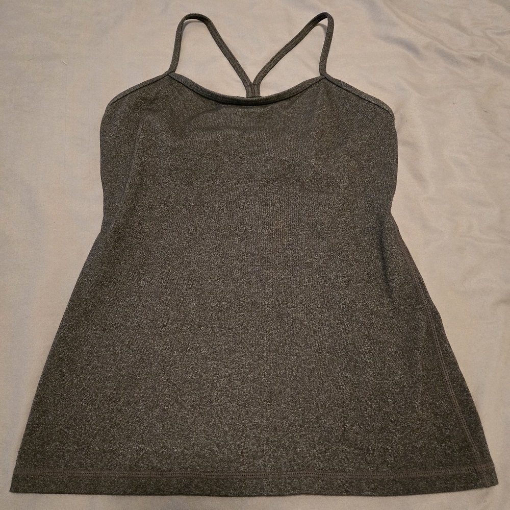 Gray Strappy Tank Top